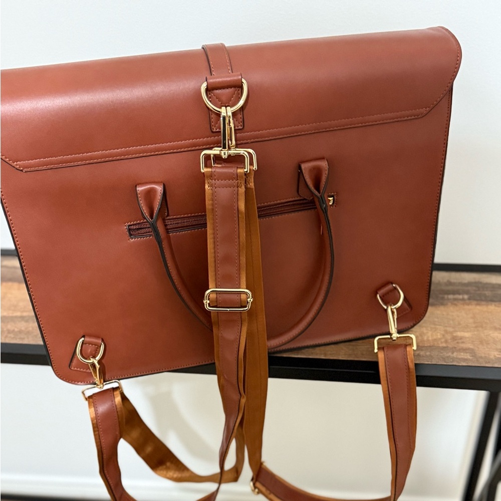Brown Leather Laptop Bag - Picture 4 of 5